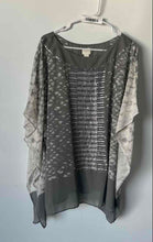 Load image into Gallery viewer, Chico's Womens Gray Sequin Boat Neck Pullover Poncho Blouse Top Size S/M
