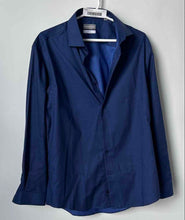 Load image into Gallery viewer, Michael Kors Mens Dark Blue Long Sleeve Collared Dress Shirt Size 16
