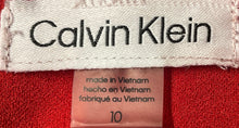 Load image into Gallery viewer, Calvin Klein Womens Red Short Puff Sleeve Back-Zip Sheath Dress Size 10
