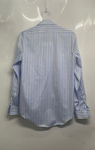 Load image into Gallery viewer, Calvin Klein Mens Blue White Printed Cotton Infinite Slim Fit Dress Shirt Sz 15
