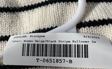 Load image into Gallery viewer, Tahari Womens Beige Black Striped Long Sleeve Knitted Pullover Sweater Size L

