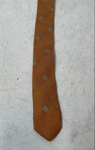 Load image into Gallery viewer, Diego Monaco Cravatte Mens Orange Geometric Silk Keeper Loop Pointed Tie

