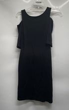 Load image into Gallery viewer, Vince Camuto Womens Black Round Neck Cold-Shoulder Back Zip Shift Dress Size 6
