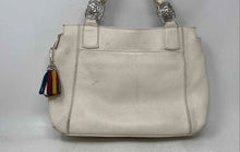 Load image into Gallery viewer, Brighton Womens White Pebbled Leather Double Handle Zip Top Lined Shoulder Bag
