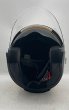 Load image into Gallery viewer, Pitmoto Mens Black White Open-Face Motorcycle Helmet DOT Certified Size M 7-58cm
