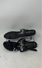Load image into Gallery viewer, Calvin Klein Womens Roxie Black Toe Ring Buckle Flat Thong Sandals Size 5.5M

