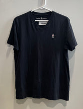 Load image into Gallery viewer, Psycho Bunny Mens Black Short Sleeve V-Neck Pullover T-Shirt Size 4
