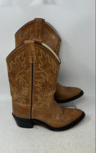 Load image into Gallery viewer, Old West Kids Brown Leather Pull-On Round Toe Cowboy Western Boots Size 35
