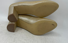 Load image into Gallery viewer, Badgley Mischka Womens Metallic Golden Slip-On Block Pump Heels Size 9
