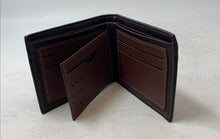 Load image into Gallery viewer, Carrken Mens Black Leather Rectangle Open-Flap Multi-Card Holder Bifold Wallet
