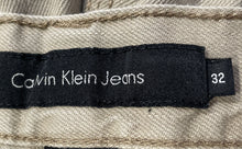 Load image into Gallery viewer, Calvin Klein Mens Beige Cotton Belt Loops Button Front Straight Leg Jeans Sz 32
