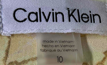 Load image into Gallery viewer, Calvin Klein Womens Yellow Floral Short Sleeve Round Neck Sheath Dress Size 10
