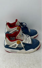 Load image into Gallery viewer, Nike Boys Air Jordan 4 DR6952-400 Blue White Red Lace-Up Sneakers Shoes Sz 5.5Y
