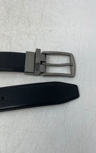 Load image into Gallery viewer, Perry Ellis Mens Black Leather Adjustable Reversible Dress Belt Size 36
