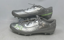 Load image into Gallery viewer, Under Armour Mens Ripshot Mid MC Silver Lace-Up Lacrosse Cleats Size 13
