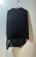 Load image into Gallery viewer, Zara Womens Black Long Sleeve V-Neck High-Low Hem Pullover Blouse Top Size Small
