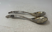 Load image into Gallery viewer, Wallace Silversmiths Silverplate Santa &amp; Snowman Handle Salad Server 2 Pcs Set
