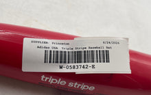 Load image into Gallery viewer, Adidas Triple Stripe Red 25 Inch 15 Oz One Piece Alloy Baseball Bat
