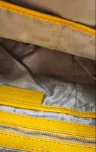 Load image into Gallery viewer, Michael Kors Womens Dark Yellow Patent Leather Inner Pockets Shoulder Handbag
