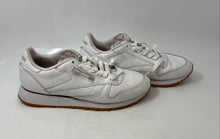 Load image into Gallery viewer, Reebok Mens Classic White Leather Lace-Up Low Top Running Shoes Size 11
