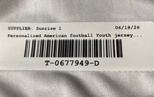 Load image into Gallery viewer, UWA Unisex Black Determination Personalized American #6 Football Jersey Size Y-M

