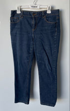Load image into Gallery viewer, DKNY Womens Blue Denim 5-Pocket Design Button Front Straight Leg Jeans Size 14P
