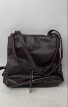 Load image into Gallery viewer, White Stag Womens Dark Brown Faux Leather Double Shoulder Straps Tote Bag W/Tags
