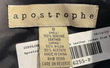 Load image into Gallery viewer, Apostrophe Womens Black Leather Long Sleeve Lined Button Front Jacket Size 8
