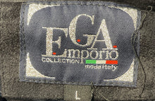 Load image into Gallery viewer, EGA Emporio Collection Womens Black Suede Spread Collar Button Front Jacket Sz L
