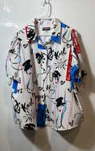 Load image into Gallery viewer, Karl Lagerfeld Womens Multicolor Printed Short Sleeve Button-Up Shirt Size 1X
