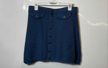 Load image into Gallery viewer, Zara Womens Blue Button Front Two Decorative Pockets Short Mini Skirt Size L
