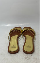 Load image into Gallery viewer, Zara Womens Brown Golden Open Toe Slip-On Flat Slide Sandals Size 41
