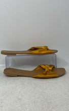 Load image into Gallery viewer, Express Womens Yellow Beige Open Toe Slip-On Flat Heel Slide Sandals Size 7
