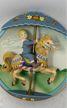 Load image into Gallery viewer, Bradford Exchange Porcelain Carousel Boy All Aboard Musical Collector Plate
