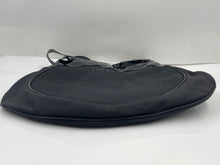 Load image into Gallery viewer, Versace Parfums Womens Black Patent Leather Trim Shoulder Hobo Purse Damaged
