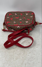 Load image into Gallery viewer, Juicy Couture Womens Red Brown Signature Print Adjustable Strap Crossbody Bag
