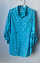 Load image into Gallery viewer, Columbia Mens PFG Tamiami II Blue Long Sleeve Button-Up Shirt Size Large

