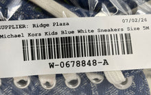 Load image into Gallery viewer, Michael Kors Girls Emmett Blue White Signature Print Sneaker Shoes Size 5M
