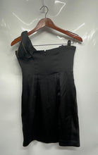Load image into Gallery viewer, BCBGMAXAZRIA Womens Black One Shoulder Ruffled Back Zipper Mini Dress Size 4
