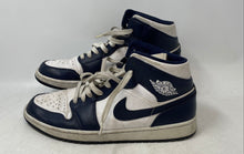 Load image into Gallery viewer, Nike Mens Air Jordan 1 Mid 554724-174 Navy Blue White Sneakers Shoes Size 11
