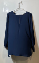 Load image into Gallery viewer, Express Womens Blue Long Sleeve Crew Neck Stretch Blouse Top Size Medium
