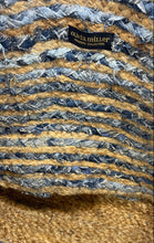 Load image into Gallery viewer, Olivia Miller Womens Beige Blue Striped Double Handle Handmade Tote Bag
