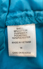 Load image into Gallery viewer, New York &amp; Company Womens Blue Flat Front Stretch Chino Shorts Size 14

