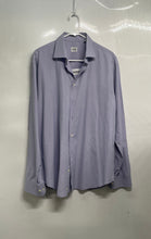 Load image into Gallery viewer, Armani Collezioni Mens Purple Striped Long Sleeve Spread Collar Dress Shirt Sz L
