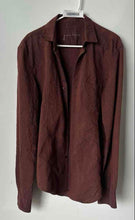 Load image into Gallery viewer, Adolfo Dominguez Mens Brown Long Sleeve Collared Button-Up Shirt Size 3
