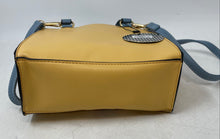 Load image into Gallery viewer, Olivia &amp; Kate Womens Yellow Design Print Faux Leather Satchel Handbag With Tag
