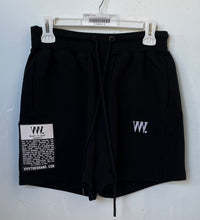 Load image into Gallery viewer, VVV The Brand Unisex Black Cotton Embroidered Logo Drawstring Sweat Shorts Sz S
