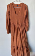 Load image into Gallery viewer, Old Navy Womens Brown Knitted Long Sleeve V-Neck Fit &amp; Flare Dress Size Small
