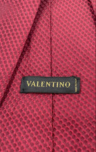 Load image into Gallery viewer, Valentino Mens Burgundy Textured Silk Keeper Loop Adjustable Pointed Tie
