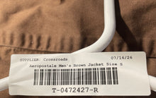 Load image into Gallery viewer, Aeropostale Mens Brown Cotton Long Sleeve Hooded Button-Up Shirt Size Small
